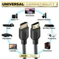 thumbnail image 5 of Powerbear 10 Ft Hdmi Cable, 4k @ 60hz, High-Speed, Braided Nylon & Gold Connectors, Cl3 Rated, for Ps5, Xbox, Laptop, 1080p, Ultra Hd, 5 of 8
