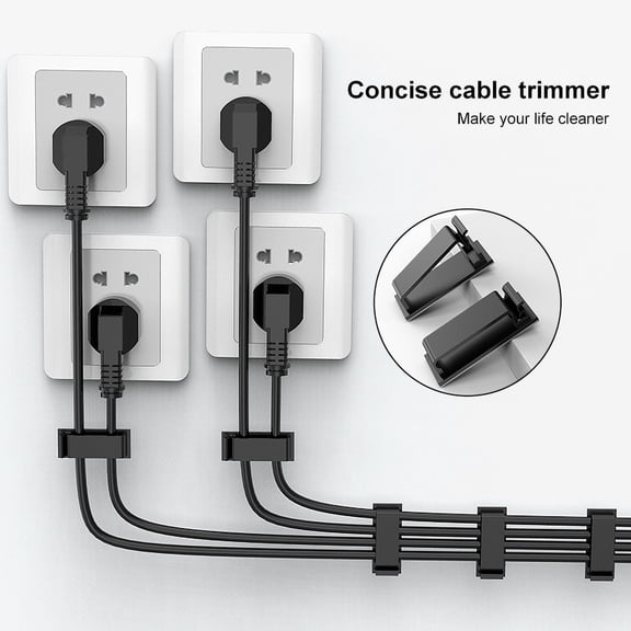 Joernso 25 Pcs Computer Cable Organizers Self-adhesive Great Stickiness Anti-slip Wire Fasteners Weather-resistant TV Cord Manangement Clips for Floor And Wall