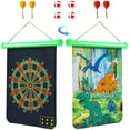 thumbnail image 1 of Tablero de dardos magnético, juego de tablero de dardos seguro de doble cara con 4 dardos magnéticos y 4 bolas adhesivas, juego de tablero de dardos magnético para interiores y exteriores para niños, 1 of 7
