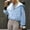 Light Blue, variant on KIHOUT Women's V-Neck Pullover Zipper Pocket Tops Long Sleeve Hooded Blouse Sweatshirt