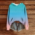 thumbnail image 3 of FNFHFY Hoodies for Women Color Block Hooded Sweatshirt Cozy Knit Sweater Pullovers Loose Drop Shoulder Hoodie, 3 of 7