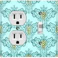 thumbnail image 1 of Metal Light Switch Plate Cover Elegant Yellow Grape Vine Damask Sky Blue DAM090, 1 of 13