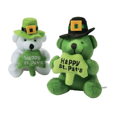 St. Patrick'S Day Stuffed Bears With A Shamrock - Toys - 12 Pieces