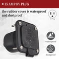 thumbnail image 2 of Flanged Inlet ETL 15 Amp RV Plug Receptacle Block Heater Bumper Plug with Waterproof Cover NEMA 5-15 Male Wall US Plug, 2 of 8