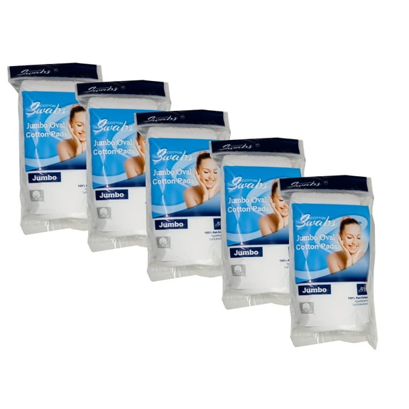 Jumbo Oval Cotton Rounds for Face (250-Count), 100% Pure Cotton Makeup Remover Pads, Hypoallergenic, Soft and Absorbent