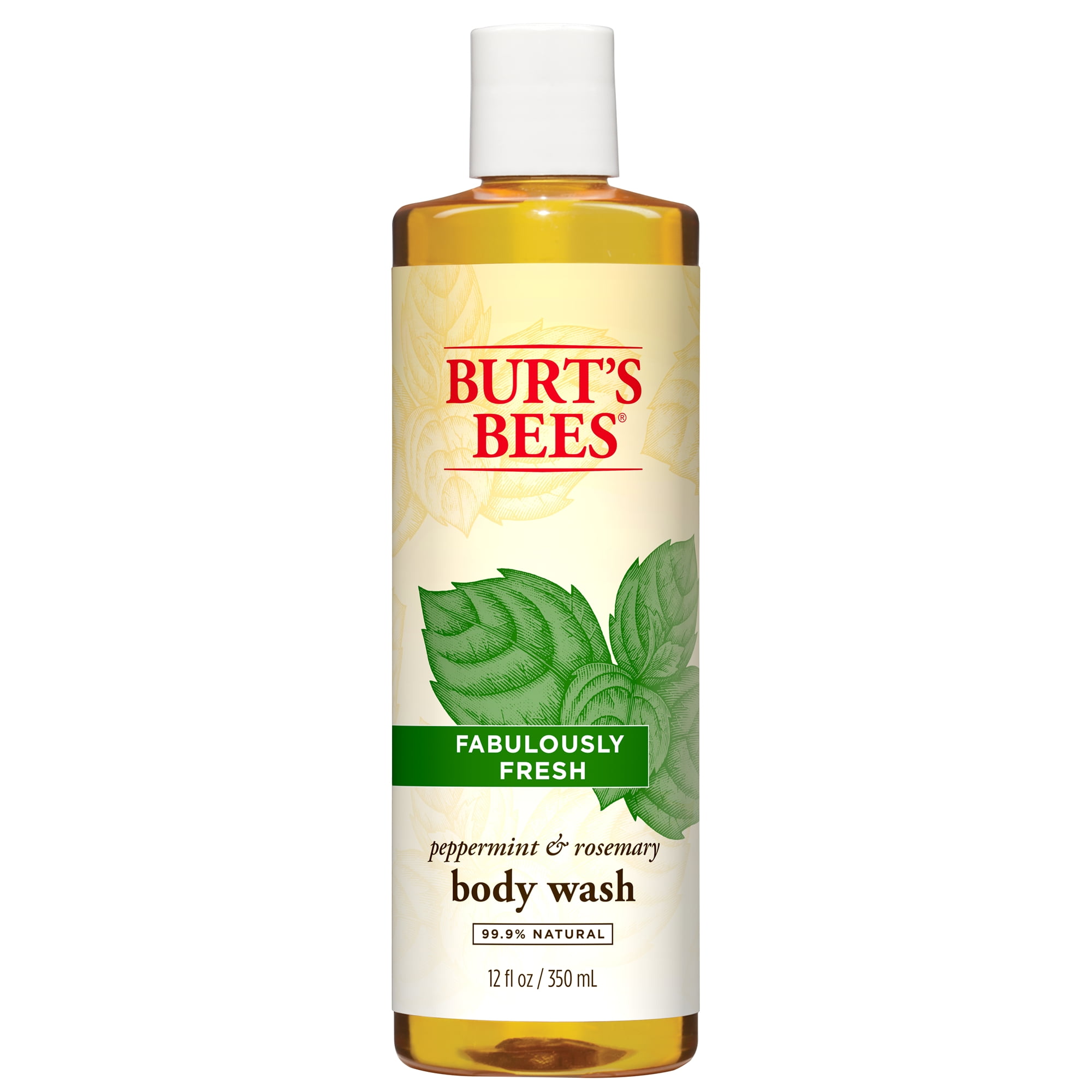 Burt's Bees Peppermint and Rosemary Body Wash 12 oz Bottle