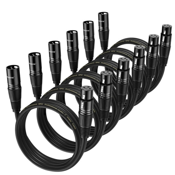 Cable XLR NUOSIYA de 0,5 m, 6 paquetes de cables balanceados para micrófono