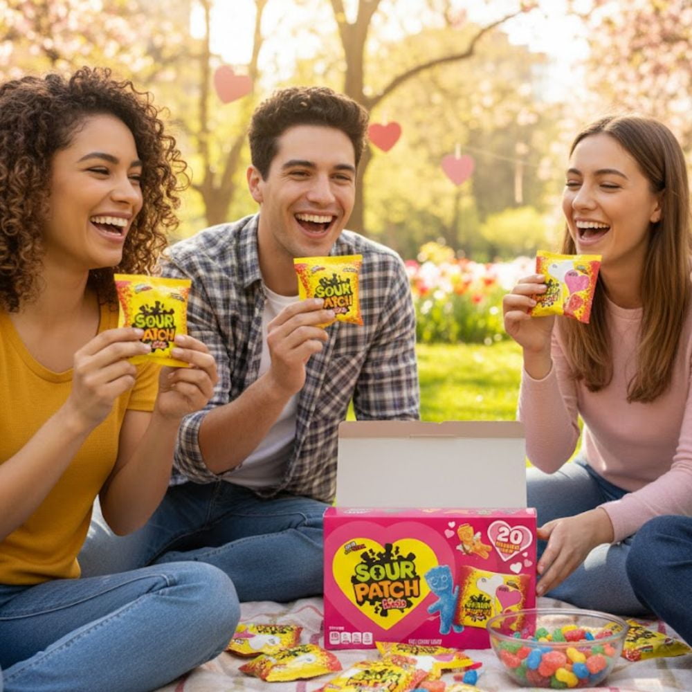 SOUR PATCH Kids Soft & Chewy Candy, Sour Then Sweet, 20 Exchange Bags, Net Wt 8.81 oz (250g), Individually Wrapped Candy Bags
