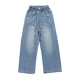 thumbnail image 7 of Frostluinai Baggy Jeans for Women Girls 4-15 Years Boyfriend Jeans Rhinestone Pants High Waisted Straight Leg Denim Pants Casual Streetwear with Pocket, 7 of 7