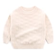 thumbnail image 2 of KYAIGUO Kids Girls Boys Pullover Knit Sweater for Toddler Baby Sweater Warm Solid Colour Sweater for 2-7y, 2 of 5