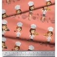 thumbnail image 2 of Soimoi Moss Georgette Fabric Cook Girl Print Fabric by Yard 42 Inch Wide, 2 of 3