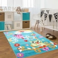 thumbnail image 2 of Ladole Rugs Adorable Cute Durable Soft Modern Moda Collection Kids Area Rug Carpet with Owl Blue, 5x8, 2 of 4