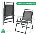 thumbnail image 2 of Spaco Set of 4 Outdoor Folding Chairs with Armrests and Backrests, Foldable Chairs with Heavy-Duty Metal Frame, Portable Chairs with Breathable Seat for Outdoor, Black, 2 of 6