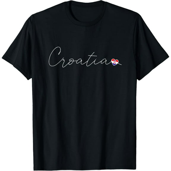 Hrvatska Simple Love Croatian Flag Heart on Croatia T-Shirt