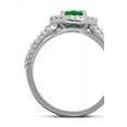 thumbnail image 4 of Luxurious 2 Carat Round Cut Green Emerald And Diamond Moissnaite Halo Engagement Ring In 10K White Gold, Promise Ring, Anniversary Ring, 4 of 4