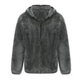 thumbnail image 4 of CHEEREAM Mens Fuzzy Sherpa Jacket Hooded Fleece Cardigans Coats Long Sleeve Full Zip Hoodies Thermal Coat Outwear with Pockets Dark Gray M, 4 of 6
