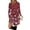 Wine, variant on Women's Fashion Casual Dress with Pockets, Decorative Buttons, Christmas Prints, Round Neck and Long Sleeves for Practical Holiday Wear,Beige,L