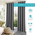 thumbnail image 3 of Cortinas Blackout con Aislamiento Térmico para Estar/Recámara Ventana, 2 Paneles Cortinas de Sala de Estar, Suave Poliéster Tela Impermeable, Reducción Ruido (Gris, 132x240cm),Azul tibetano, 3 of 10