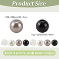 thumbnail image 2 of 1200Pcs Imitation Pearl Beads 6mm Round Plastic Pearls with Hole Transparent Acrylic Bead Black White Craft Spacers, 2 of 7