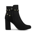 thumbnail image 3 of Unique Bargains Femmes Boucle Décor Talons Chunky Bottines, 3 of 7