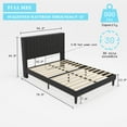thumbnail image 2 of Papajet Full Size Bed Frame with Velvet Upholstered Headboard & Wood Slats, Black, 2 of 7