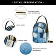thumbnail image 4 of FORMRS Crossbody Bag for Women Quilted Travel Shoulder Cell Phone Purse with Chain Strap Handbag, Blue Pattern, 4 of 7