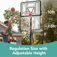 thumbnail image 3 of Best Choice Products Adjustable Regulation-Size Basketball Hoop, Portable Sport System w/ Fillable Base, 2 Wheels - Clear, 3 of 10