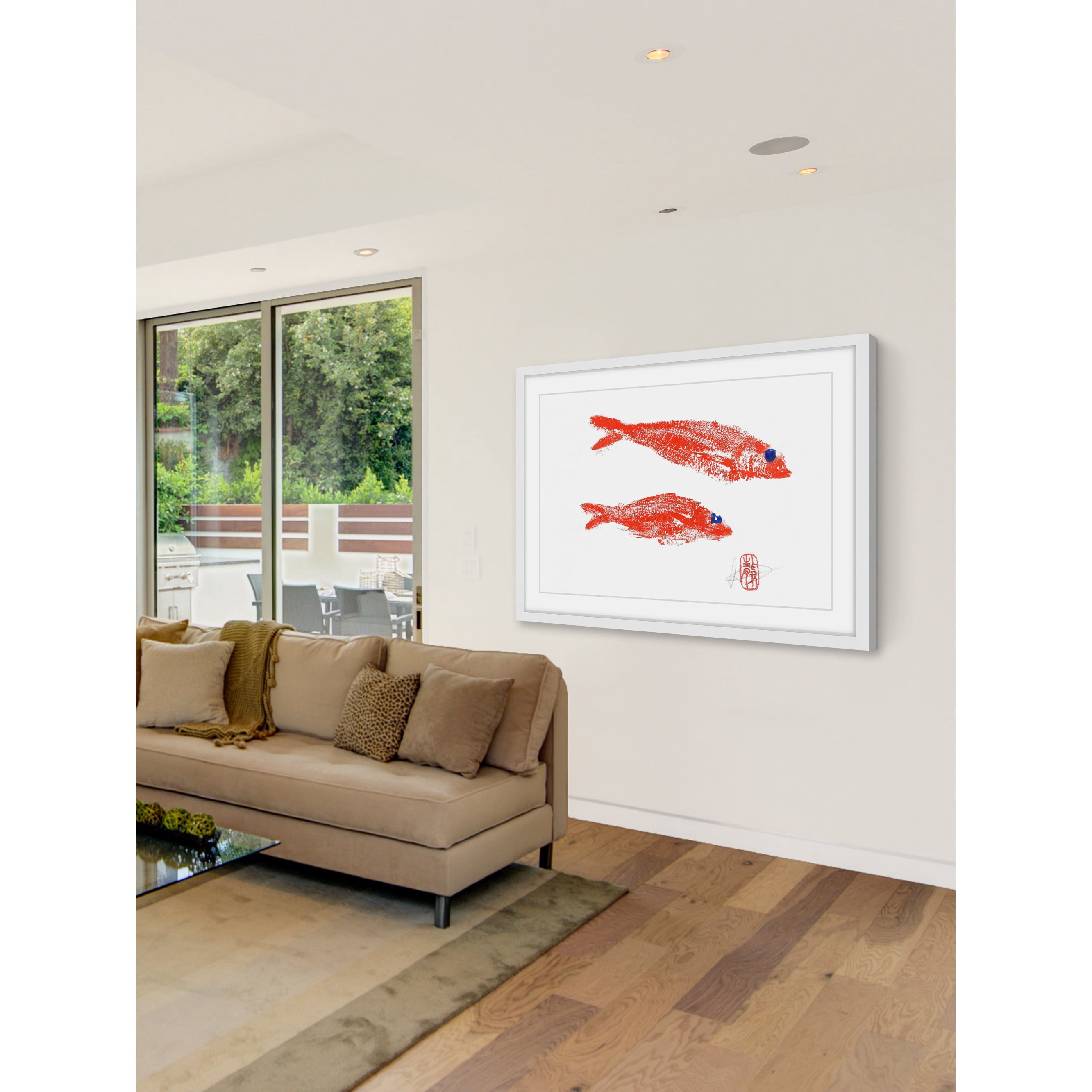 Father & Son Framed Painting Print