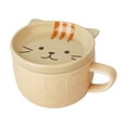 thumbnail image 1 of Toystoory Taza de cerámica hecha a mano con patrones vívidos, capacidad de 320ml, boca suave, agarre cómodo, suave Utensilios de cocina Copa Gato Amarillo, 1 of 6