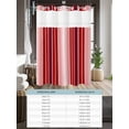 thumbnail image 6 of No Hook Cloth Fabric Shower Curtain with Snap in Liner, Red Vertical Striped Waterproof Shower Curtains Set with See Through Top Window, Farmhouse Minimalist Abstract Lines Bath Curtains 72"x96", 6 of 6