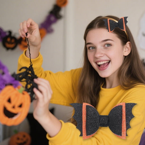 Horquillas para disfraz de Halloween para mujeres y niñas, horquillas con purpurina de telaraña para Halloween, accesorios para peinados de cosplay de Halloween, horquillas para fiestas y bailes, horq