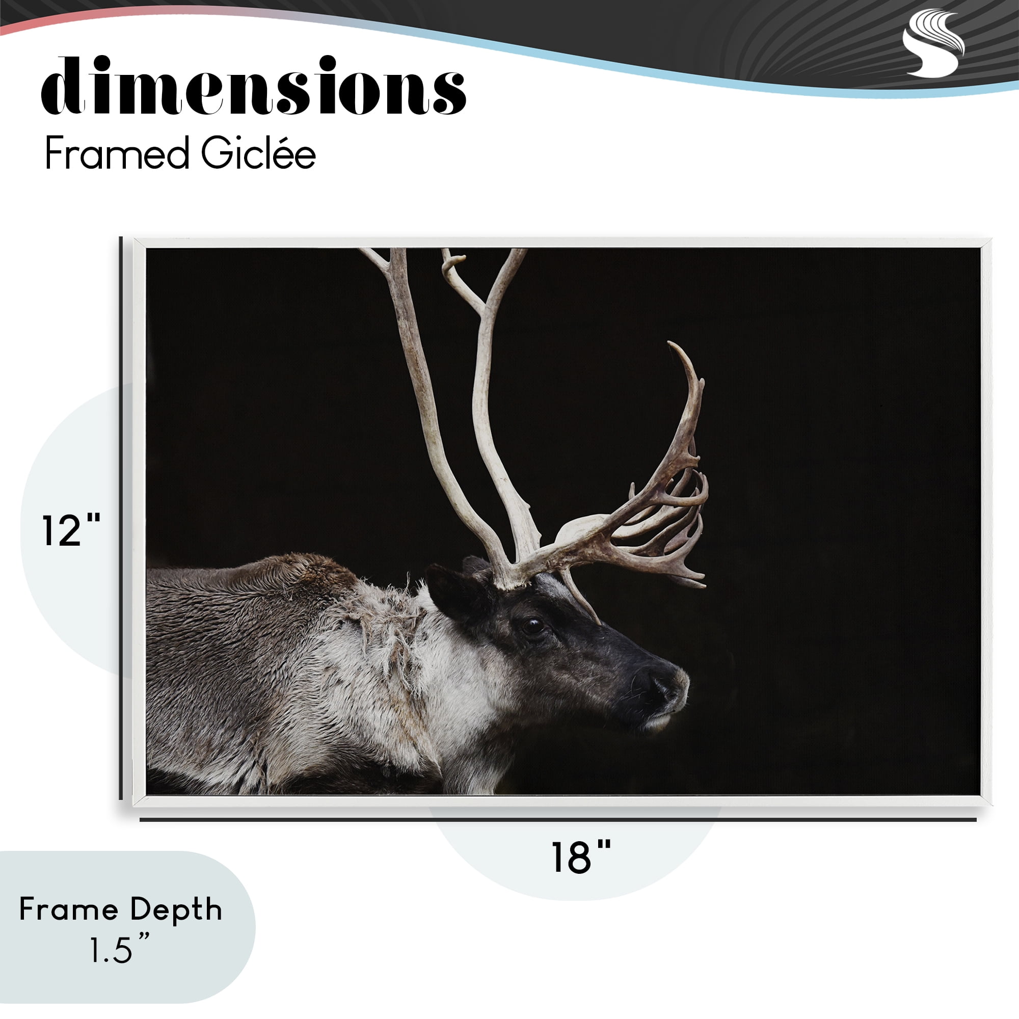 Stupell Industries Dark Reindeer at Night White Framed Giclee Art, design by Amy Carroll