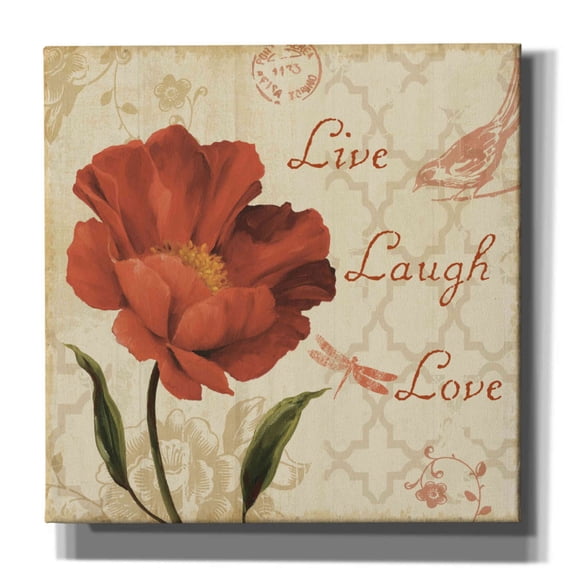 Epic Graffiti 'Live Laugh Love' by Lisa Audit, Canvas Wall Art, 18"x18"