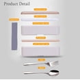 thumbnail image 3 of Original Bento Box Boxes Container Bundle Divider Japanese Style with Stainless Steel Utensils Spoon and Fork (Black), 3 of 7