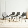 thumbnail image 2 of 4 Luxury Dining Chairs In Velvet - Modern Minimalist For Home & Restaurant. High Rebound Seat, Stable Metal Structure. Ergonomic . Silent Pad. Easy To Clean. Gray 4 Design Comfortable Dining. Seat, 2 of 6