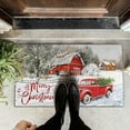 thumbnail image 5 of Merry Christmas Door Mat Outdoor for Front Door,Red Truck Snowflake Snow Welcome Doormat,Winter Xmas Holiday Floor Rugs for Indoor Porch Entrance Farmhouse Decor 30" x 17", 5 of 6