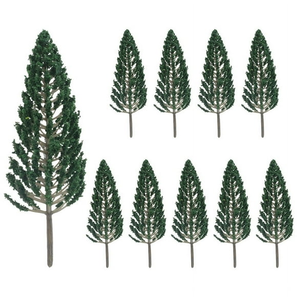 10Pcs Pine Trees 1:25 Model Train Railway Building Green Model Tree for O G Scale XL17411