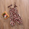 thumbnail image 5 of Seyurigaoka Baby Girl Floral Romper Sleeveless Suspender Trousers Jumpsuit Summer Clothes, 5 of 5