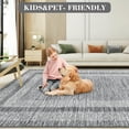 thumbnail image 6 of Haperlare Machine Washable Runner Rug Bordered Geometric Modern Runner Rugs for Hallway Entryway Laundry Non Slip Indoor Mat,2'x6',Grey, 6 of 7