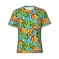 thumbnail image 4 of Vsdgher Pineapple Print Men's Dry Fit Mesh Athletic Shirts Moisture Wicking Tennis T-Shirt Tops, 4 of 9