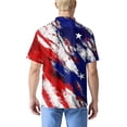 thumbnail image 4 of Men's Patriotic Pocket Detail Henley Shirt, Short Sleeve Button-Up Top with Retro American Flag Design ,Royal Blue 5XL, 4 of 5