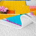 thumbnail image 5 of Castle Fairy Black Girl Quilt King,Colorful Plaid Graffiti King Coverlet Set,Orange Blue, 5 of 7
