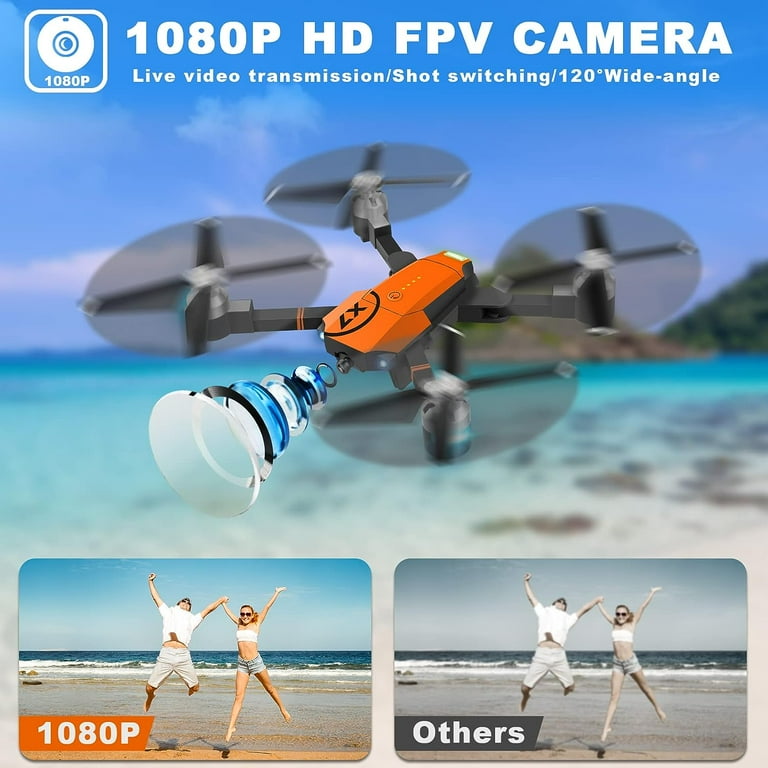 Open Box ORKNELY Foldable Drone, 1080P HD WiFi FPV Live Video 