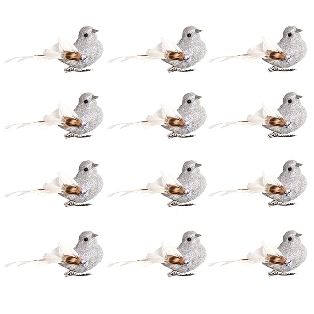 Pájaro de plumas de imitación multiusos, resistente a la decoloración, adorno de pájaro de plumas falsas para flores, artesanías, jardín de hadas.