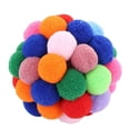 thumbnail image 1 of Cat Toy Ball Multicolor Handmade Plush Bouncy Cat Bell Ball Cat Interactive Toy, 1 of 7