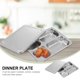 thumbnail image 3 of Bandeja rectangular de acero inoxidable con 4 secciones para servir alimentos., 3 of 7