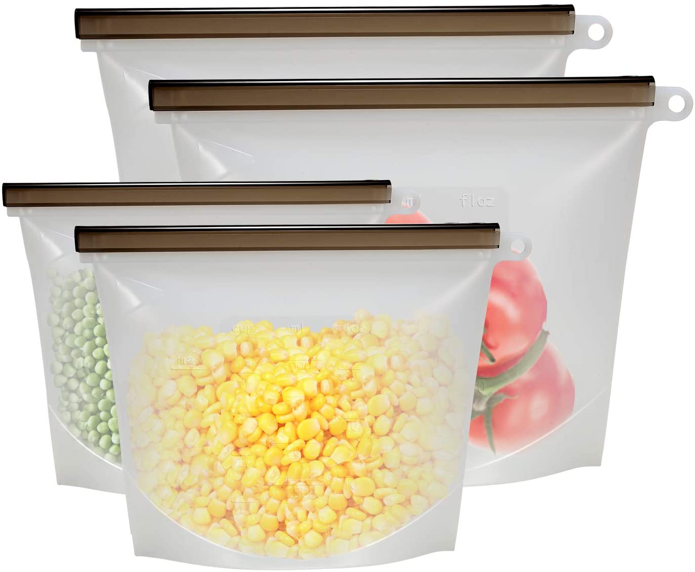 Reusable Silicone Food Storage Bag, Airtight Zip Seal Cooking Bags