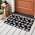 thumbnail image 4 of 2x3 Ft Entryway Area Rug, White Leaves Kitchen Rug Runner Washable Floor Mat, Black Vintage Spring Botanical Leaf Plants Non Slip Indoor Door Mat Throw Carpet for Bathroom Living Room Bedroom, 4 of 8