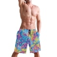thumbnail image 5 of Dailycode Men's Quick Dry Swim Trunks Beach Shorts Casual Summer Board Shorts with Pockets, Vibrant Color Palm Trees, 5 of 8
