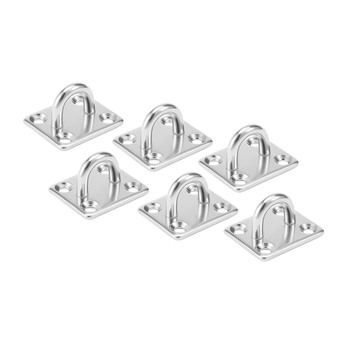 316 Stainless Steel 5mm Thick Ring Square Sail Shade Pad Eye Plate 6pcs